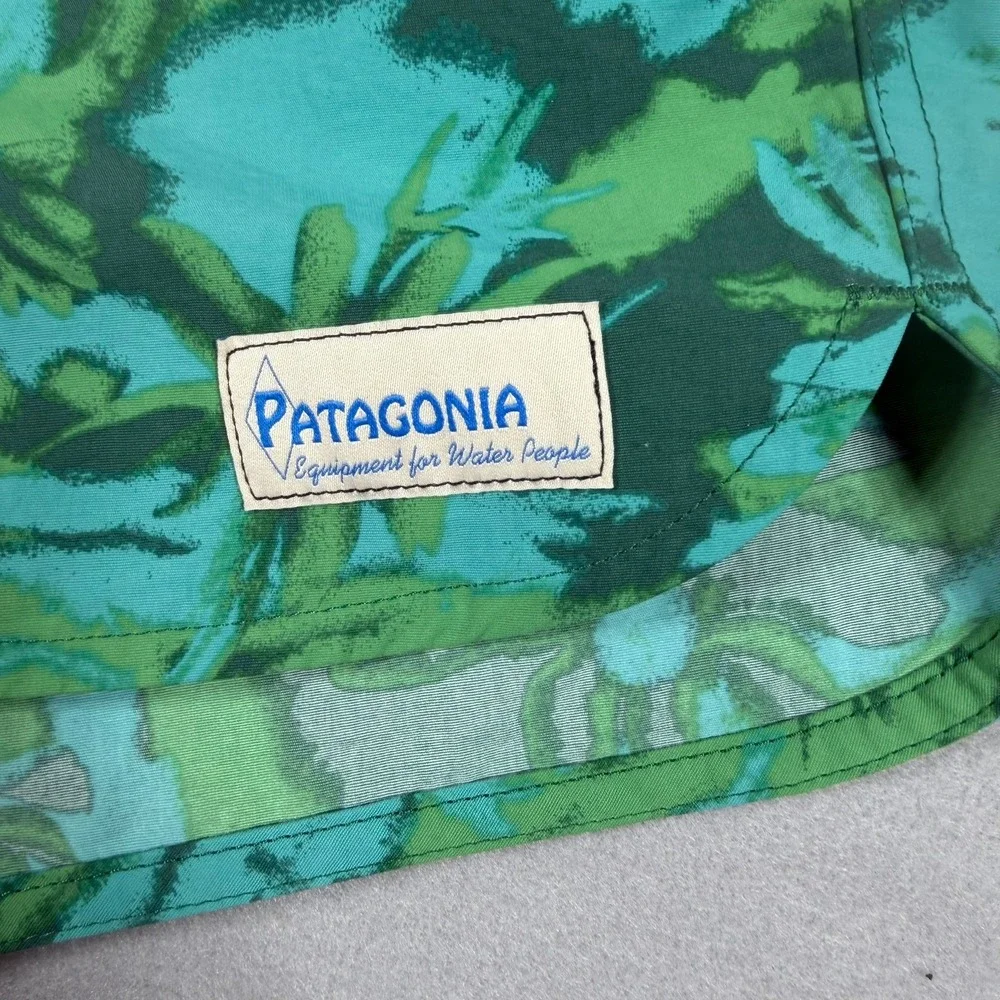 Patagonia Baggies Board Shorts Women 16 Green Tropical Palm NetPlus STY76594SP24
